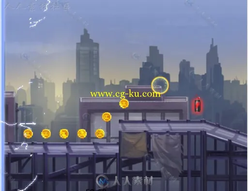 2D复古城市平台套件贴图和材质Unity2D素材资源的图片2