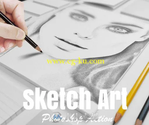 黑白绘画艺术特效PS动作Sketch Art Photo Action的图片2