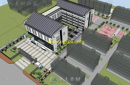 14个滨水广场公园sketchup模型库 园林景观设计资料的图片7