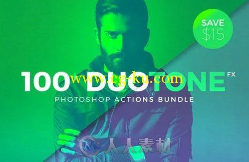 4合1人物肖像处理特效PS动作4 in 1 Photoshop Actions Bundles的图片1