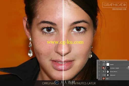 皮肤磨皮特效PS动作Skin Retouch Photoshop Actions的图片1
