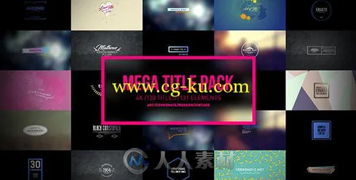 120组时尚4K文字标题动画AE模板 Videohive Mega Titles 4K Project 17112586的图片1