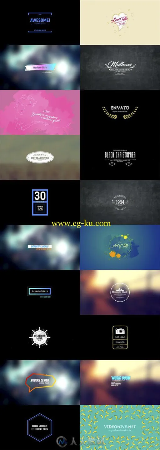 120组时尚4K文字标题动画AE模板 Videohive Mega Titles 4K Project 17112586的图片2