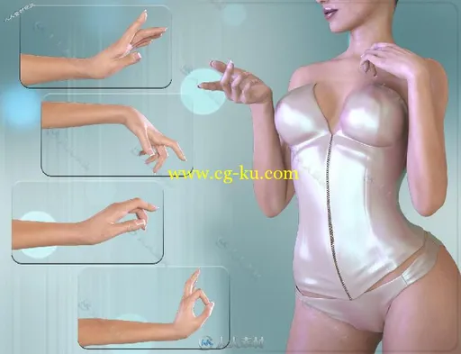 DAZ3D精美手势手指手腕姿势3D模型合辑的图片2