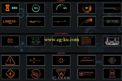 50组科幻全息影像元素视频素材合辑 MOTIONVFX MHUD的图片3