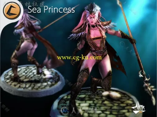 海洋公主幻想人形生物角色模型Unity3D素材资源的图片1