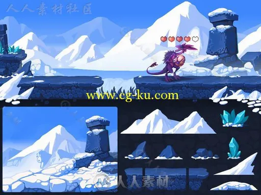 3种类型的平台游戏的地图贴图和材质Unity2D素材资源的图片2