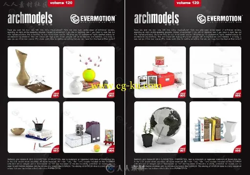 40组高品质家庭室内饰品装饰小物件3D模型合辑 EVERMOTION ARCHMODELS VOL 120的图片2
