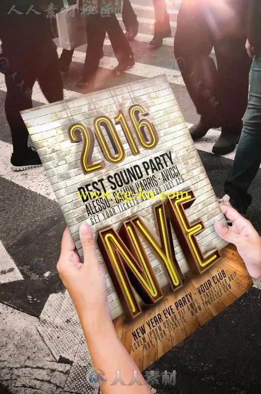 2016年新年除夕传单PSD模板的图片2