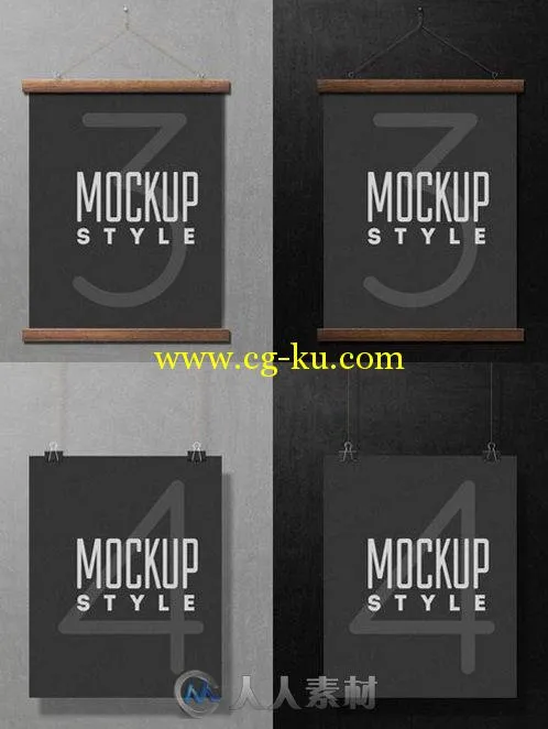 5款海报展示PSD模板Poster Mockup的图片1