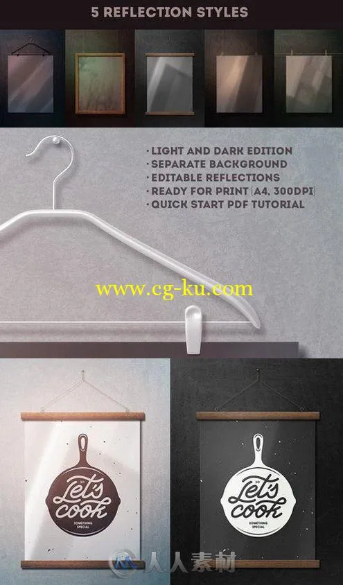 5款海报展示PSD模板Poster Mockup的图片3