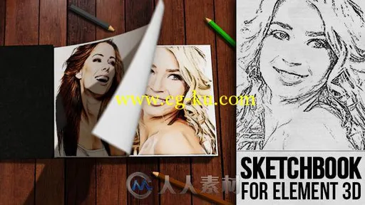 创意3D书籍上画出人物AE模板 Videohive Sketchbook 15941656的图片1