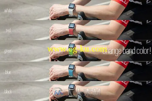 10款applewatch自行车运动展示PSD模板10 Cycling Apple Watch Mockups的图片3