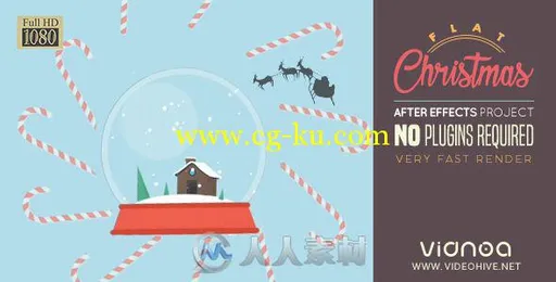 3D卡通动画圣诞节幻灯片AE模板 Videohive Flat Christmas 18829330的图片2