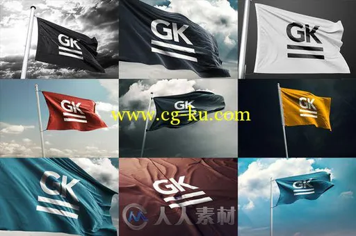 39款3D旗帜展示PSD模板合辑3D Flag`s Bundle Mock-up的图片3