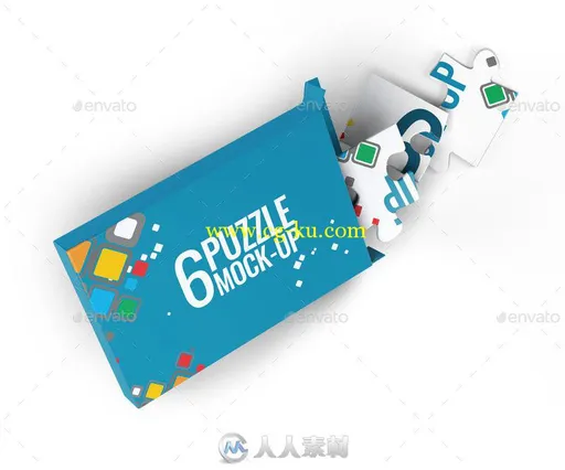 6块拼图展示PSD模板puzzle-6-pieces-mock-up-15313109的图片1