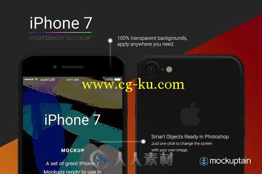 黑色IPHONE7展示PSD模板Iphone 7 Mockup Black Full Pack的图片2