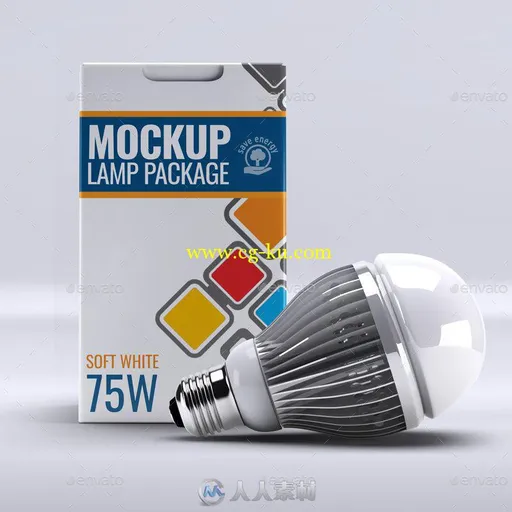 LED灯泡展示PSD模板Led Lamp Package Box Mock-Up 15221397的图片1
