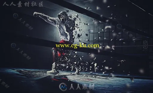 3D破碎多边形分散效果PS动作的图片2