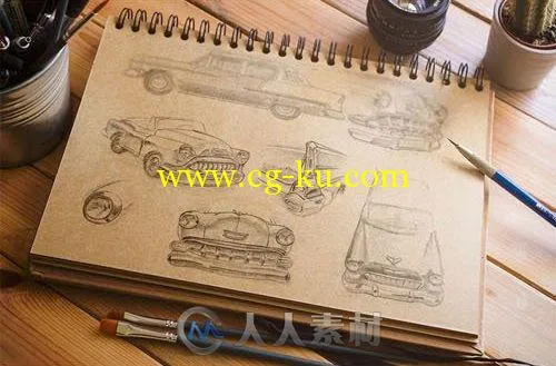 4款绘画笔记本展示PSD模板4.Sketchbook.PSD.MockUp.121116的图片1