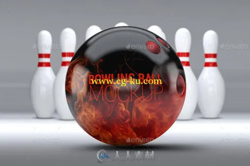 炫目保龄球展示PSD模板Bowling Ball Mock-Up的图片1