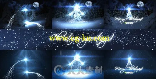 夜晚神奇粒子魔法圣诞节问候开场AE模板 Videohive Christmas Greetings v6的图片1