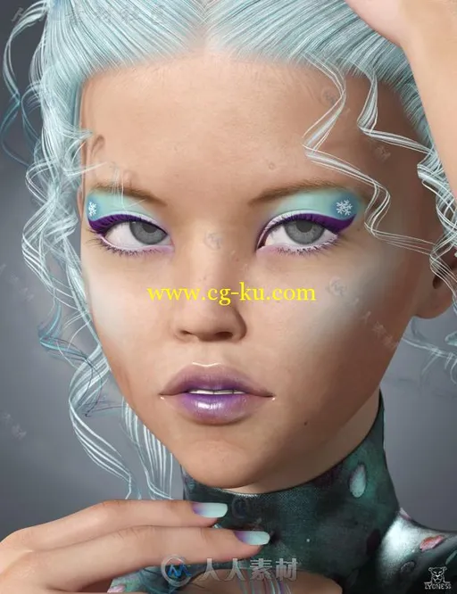 冷淡美女化妆3D模型合辑的图片2