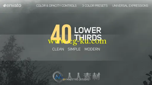 40款屏幕低位字幕条排版设计AE模板 Videohive 40 Lower Thirds 18603986的图片1
