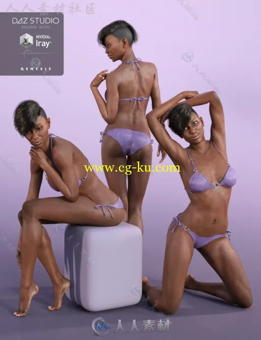 女性时装模特的表情姿势3D模型合辑的图片1