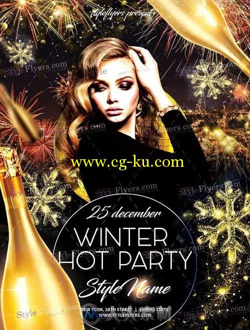 冬季火热派对海报PSD模板第九版winter-hot-party的图片1