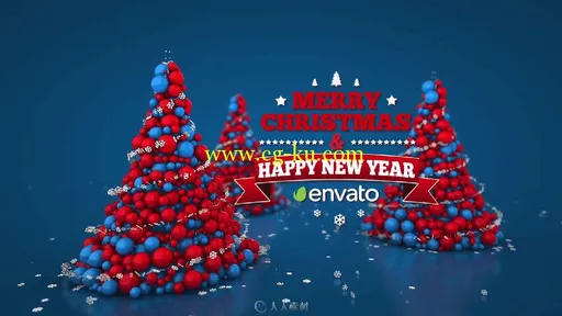 粒子魔法气球快速组成圣诞树幻灯片AE模板 Videohive Christmas (4 in 1) 1901...的图片4