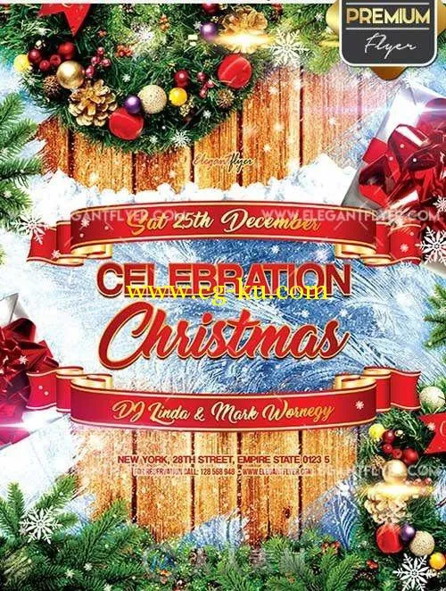 庆祝圣诞宣传海报PSD模板Celebration_Christmas_Y的图片1