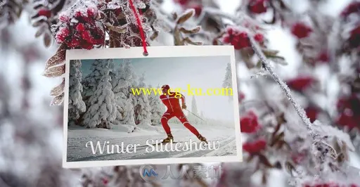 冬季时尚照片挂饰幻灯片相册动画AE模板 Winter Slideshow的图片1