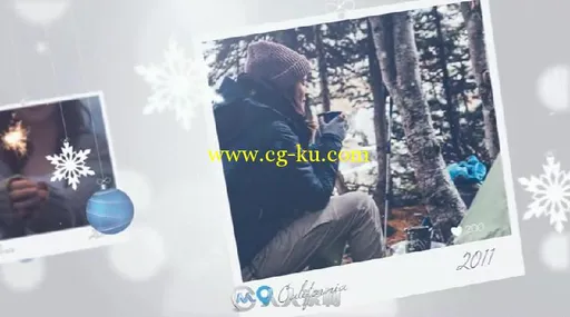 美丽的冬季照片挂饰幻灯片相册动画AE模板 Videohive Christmas Memories 18970403的图片3