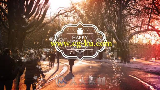 美丽的冬季雪花飘落粒子纷飞幻灯片相册动画AE模板VideohiveWinter Slideshow 189...的图片1