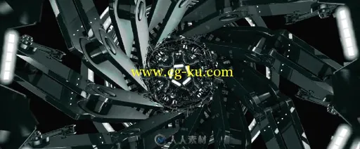 3D机械此轮灯光穿梭视频素材的图片3