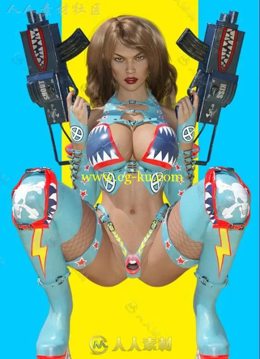 女性性感火辣战斗服装3D模型合辑的图片2