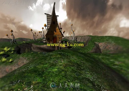 小精灵的土地和房屋茂密苔藓3D模型合辑的图片3