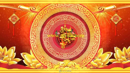 2017鸡年新年元旦晚会led动态视频素材中国风喜庆背景的图片3