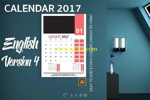 2017年挂历台历合辑展示PSD模板的图片1