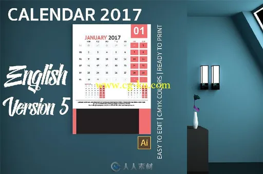 2017年挂历台历合辑展示PSD模板的图片2