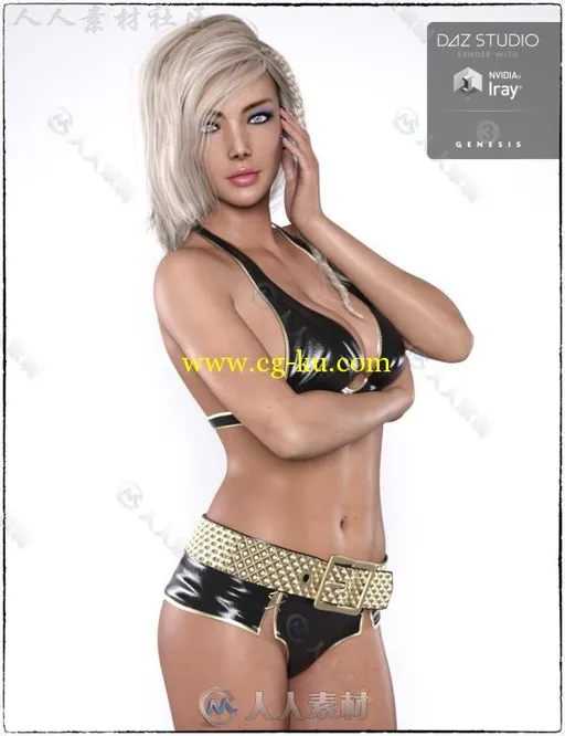 明艳动人的性感苗条美女3D模型合辑的图片3