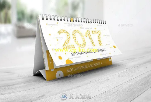 2017年矢量图案台历展示PSD模板的图片1