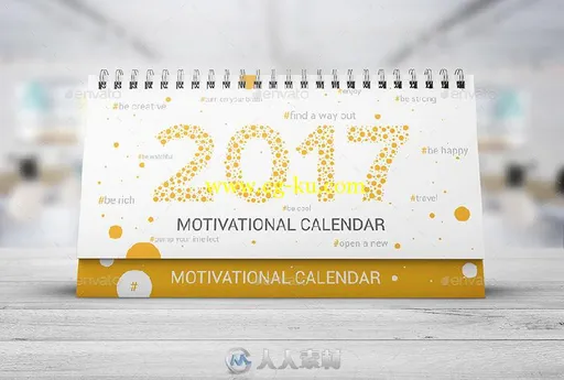 2017年矢量图案台历展示PSD模板的图片2