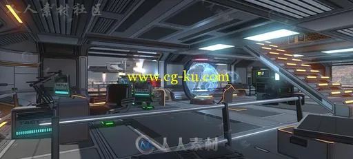 宇宙飞船场景科幻环境3D模型Unity素材资源的图片1