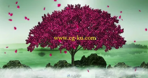 大气唯美炫丽的高清三维大树梦幻舞台背景视频素材的图片3