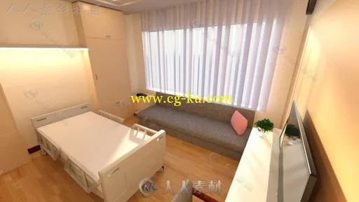 全新的干净的医院卧室3D模型合辑的图片3
