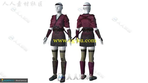 血腥女性武士幻想人形生物角色3D模型Unity素材资源的图片3