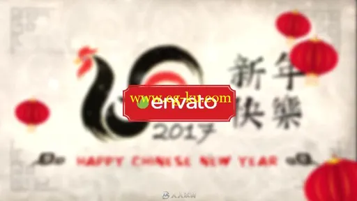中国风水墨效果鸡年贺岁新年晚会片头开场AE模板 Videohive Chinese New Year 2017的图片3