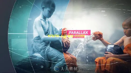 美丽时尚线条视差幻灯片相册动画AE模板 Videohive Parallax Opener 19030106的图片1